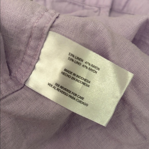 GAP Lavender Linen-Blend Shirt - Picture 9 of 9